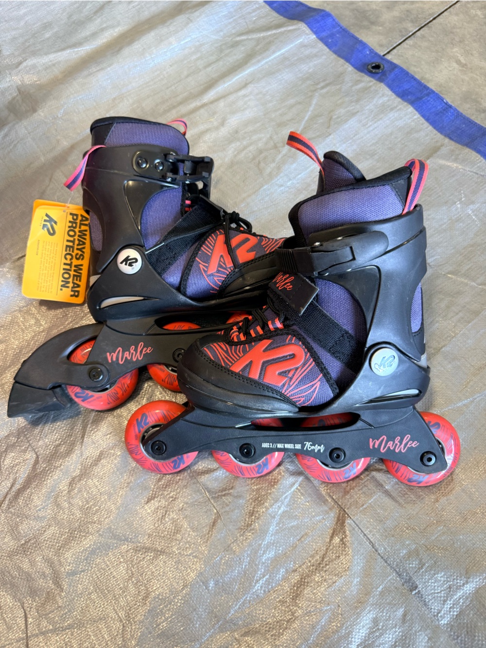 K2 Kids' Marlee Blue & Red Adjustable Inline Skates Rollerblades 1-5